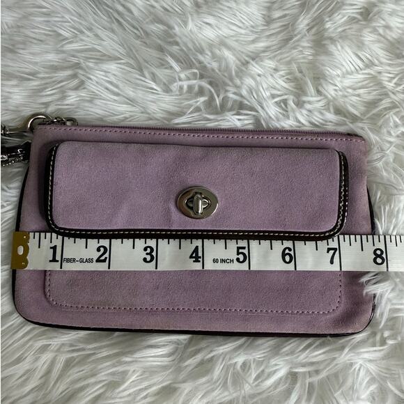 y2K COACH Suede Purple Wristlet - Picture 8 of 9